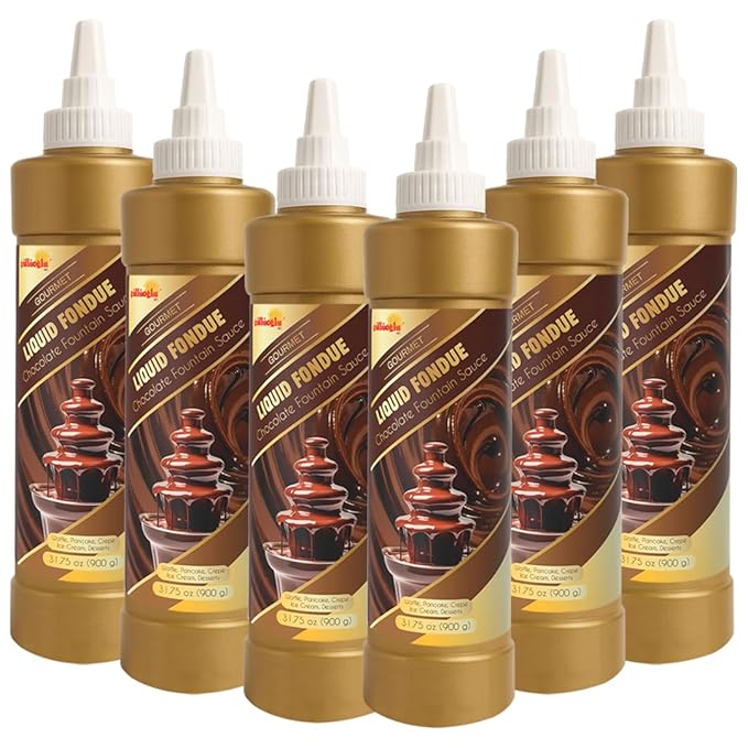 Gulluoglu Topping Sauce – Liquid FonduDessert Sauce, 30.42 fl oz 900g | Squueze Bottle | Perfect for Ice Cream, Cakes & Coffee, Topping (6 pack, Liquid Fondu)