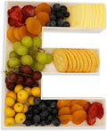 10" Reusable Plastic Box Form Tray Display for Treats, Charcuterie, Cake Pop, Candy, Charcuterie Box, Custom Charcuterie Letters Fillable - Reusable Letter Box - (White Plastic, E)