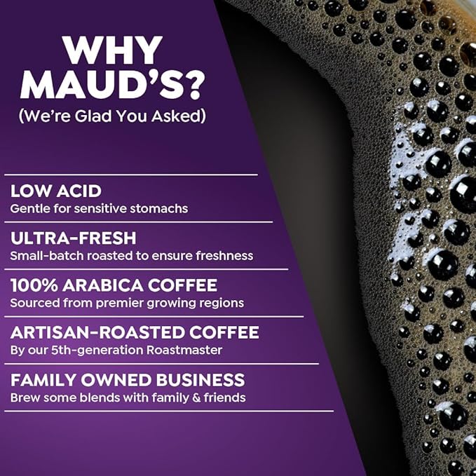Maud's Half Caff Coffee Pods, 50ct, Medium Roast Coffee in Recyclable Single Serve Pods – 100% Arabica Coffee, Compatible with Keurig K Cups Maker