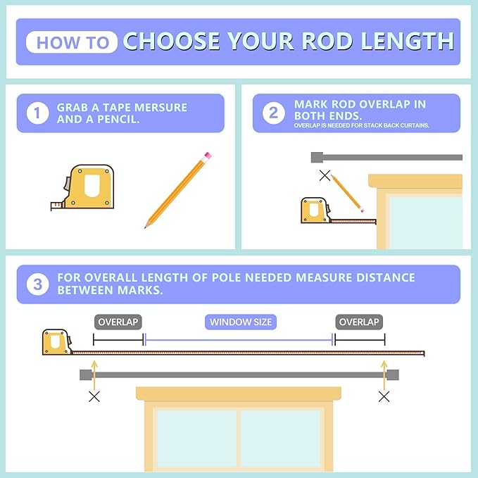 Curtain Rods for Windows 16 to 170 Inches Adjustable Length 1 Inch Diameter Window Curtain Rod with Aluminium End Cap, White