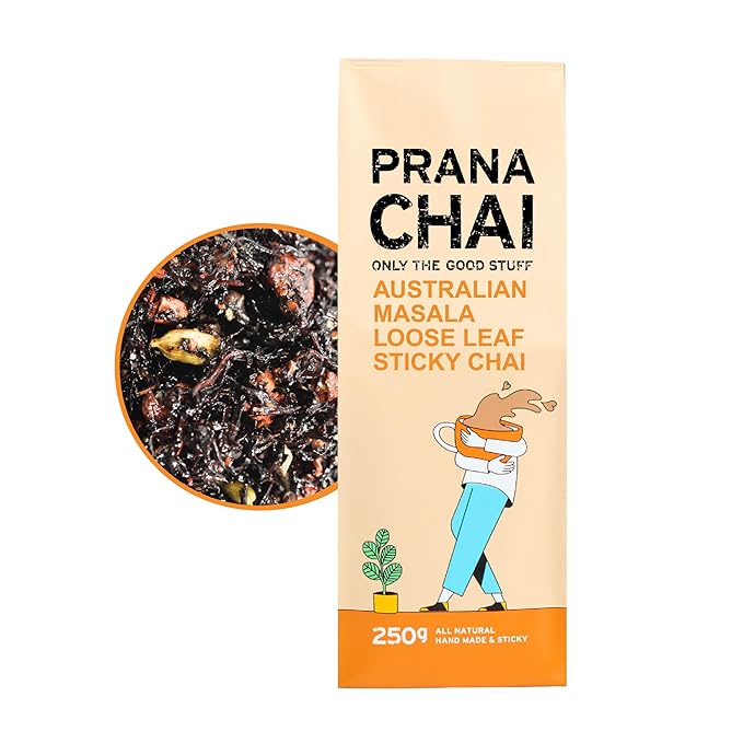 Prana Chai Original Masala Chai Tea - Premium Chai Tea Blend with Authentic Indian Spices for Rich, Aromatic Chai Masala Experience, 250g