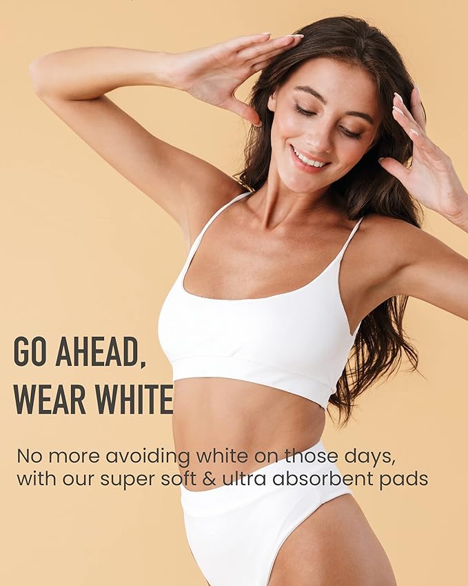Unscented Ultra Thin Sanitary Pads (32 Count, Regular) – Organic Cotton Feminine Pads with Wings for Women, Super Absorbent & Soft, Period Protection, Hypoallergenic