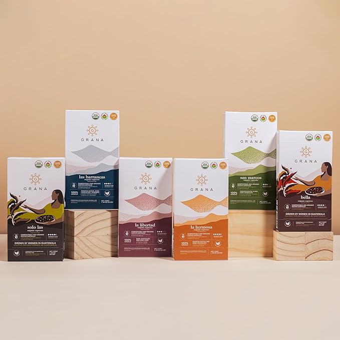 G GRANA Decaf Coffee Pods, Compatible with Nespresso OriginalLine, 40 Count, Dark Roast, Decaffeinated, USDA Organic 100% Arabica Single Source Specialty Coffee, Compostable Single Serve Capsules