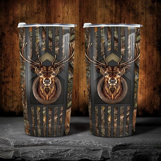 winorax Deer Hunting Tumbler 20oz Hunter Gifts For Men Hunters Double Wall Vacuum Thermos Insulated Tumblers Travel Coffee Mug Cup With Lid Cups Gift For Men Women Dad Papa