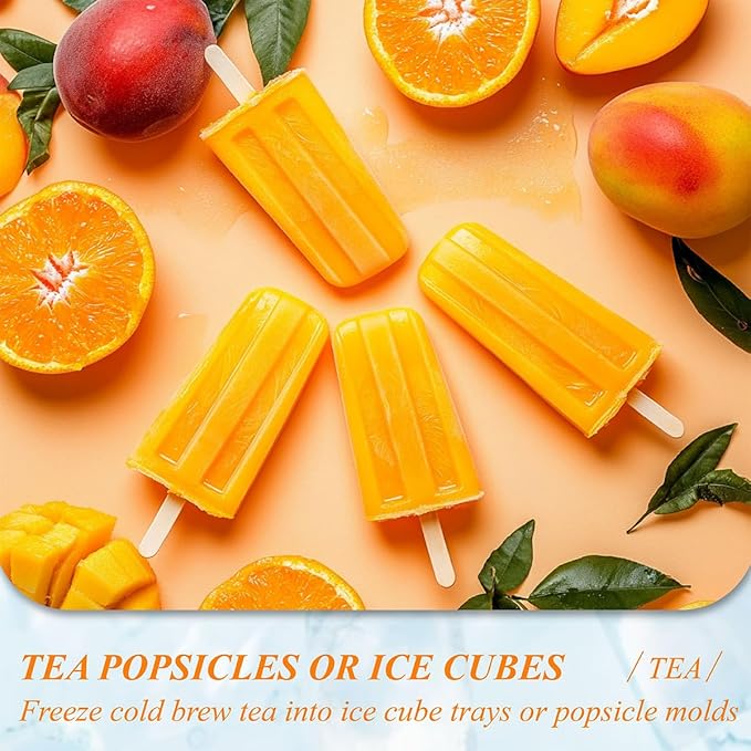 WT WEETEE Mango Peach Iced Tea, 100 Count Cold Brew Tropical Fruit Flavored Iced Tea Bags, Caffeine-Free Herbal Blend Tea of Rosehip, Hibiscus, Hawthorn