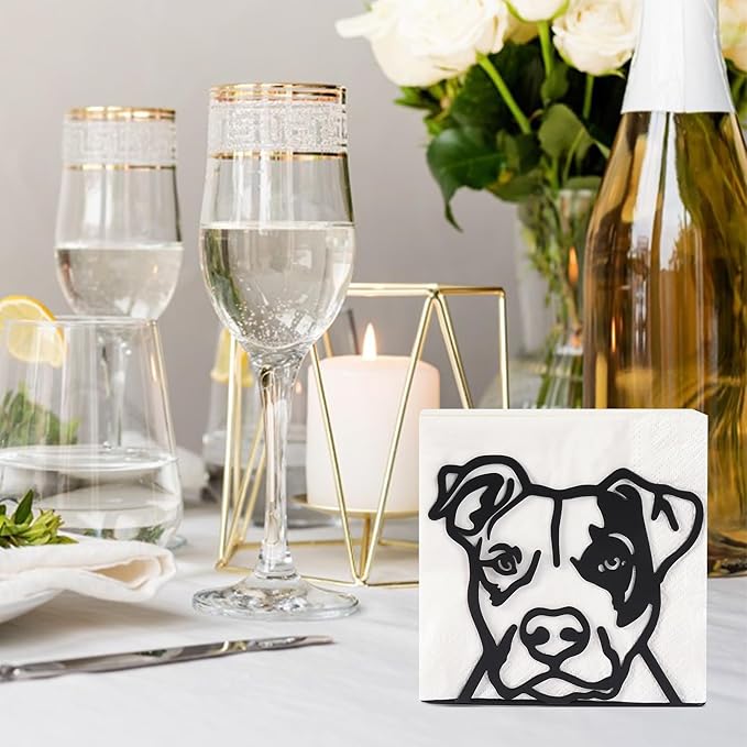 Napkin Holder for Table,Metal Napkin Holder for Kitchen Dining Farmhouse Cocktail Picnic Bar Rustic, Modern Napkins Holder for All Dining Room Decors (Dog), Christmas Decoration Gift