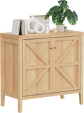 Wood Sideboard Buffet Cabinet with Doors - Farmhouse Kitchen Storage Cabinet, Coffee Bar Console Table with Adjustable Shelves, Buffet Table for Living Room, Hallway (Natural Oak, 1 PC)