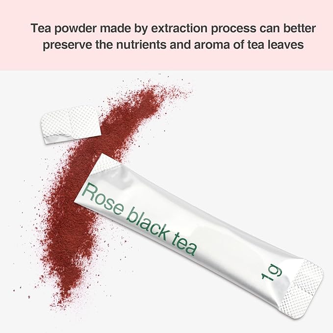 Taiping HK Rose Tea Classic-100% Tea Leaves 10 Single Serve Stick Packs Instant Tea Unsweetened No Additives On-the-Go for Travel, Work, Outdoors , Helps Support Digestive Health Hot or Iced Teas (10Count)