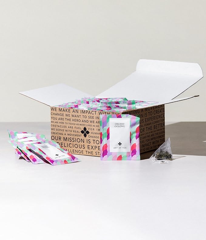 Art of Tea | Orchid Oolong Tea Bags | 50 Eco Friendly Pyramid Tea Bag Sachets