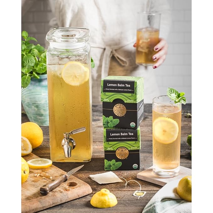Buddha Teas Organic Lemon Balm Tea - OU Kosher, USDA Organic, CCOF Organic, 18 Count (Pack of 6)