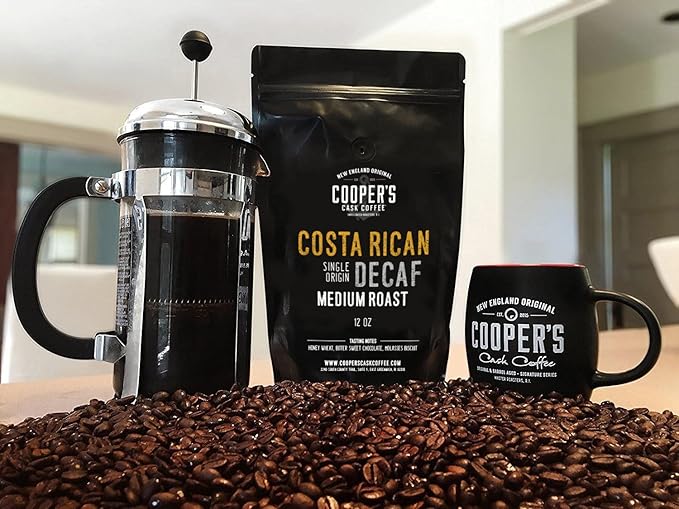 Decaf Costa Rican Coffee Medium Roast, Swiss Water Processed Decaffeinated - 12oz Bag