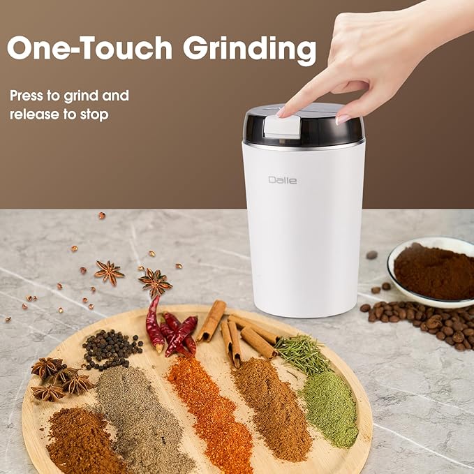 Small Coffee Grinder | 200W 28000RPM Stainless Steel Spice Grinder | Electric Find Powder Grinder for Coffee Beans Spices Seasoning Pepper Herbs Nuts Seed Grain