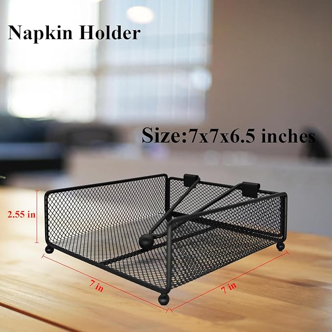 Christmas napkin holders, Flat Napkin Dispenser with Weighted Arm, Metal Napkin Holder for Home Party & Outdoor use.