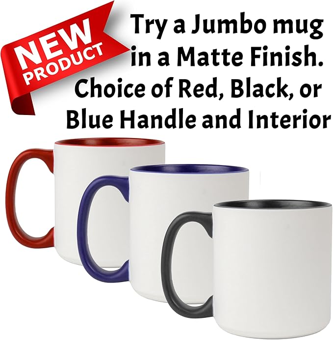 Custom Photo Ceramic Coffee Mug, Jumbo Sized-20oz, Glossy or Matte Finish (8 Frame)