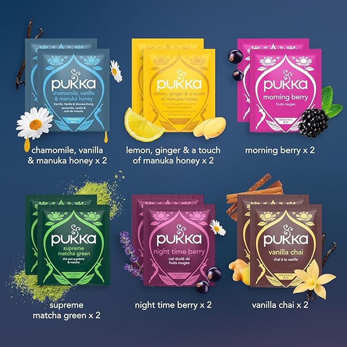 Pukka 2025 Advent Calendar Organic Tea Sampler, Selection of 24 Delightful Black & Green Tea Infusions, Christmas Gift Idea for Tea Lovers, 100% Organic (Pack of 3)