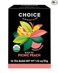 Choice Organics - Organic Picnic Peach Tea (6 Pack) - Rainforest Alliance - Contains Caffeine - 96 Organic Black Tea Bags