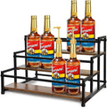 Klxuyuo 3-Tier Coffee Syrup Rack for 15 Bottles (750ml) –Sturdy Coffee Syrup Organizer for Bar, Kitchen, Café, Office