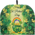 Money Jar Tea Pot Cover Green Tea Insulated Cosy Keep Warm Tea KettleCcover Lucky Leaf Teapot Dust Protector for St. Patrick's Day