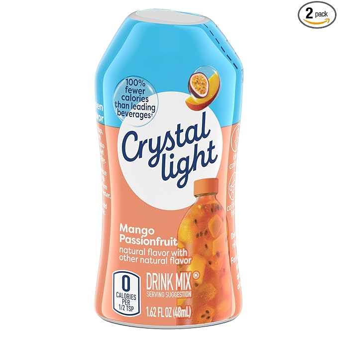 2 pack Crystal Light Mango Passionfruit Liquid Drink Mix 48 servings (1.62 fl oz x 2 = 3.24 oz)