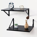 Axeman Deep Floating Shelves for Wall, 16W x 12D Black Floating Shelves Set of 2, 12 Inch Deep Large Wall Mounted Shelves for Living Room Bedroom Bathroom