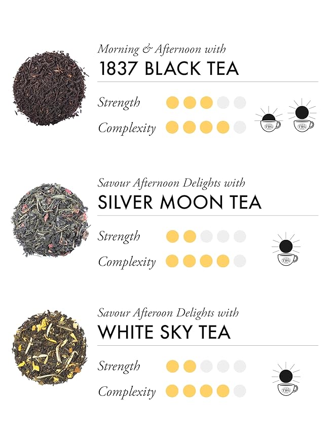 TWG Tea | Moon & Sky Selection | 3 Varieties | Exclusive Tea Blends | 15 Hand Sewn Cotton Teabags | Gift Set