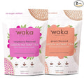 Waka Instant Tea Mix, 2 Bag Bundle - 100% Leaves, No Additives, Unsweetened Powders - Raspberry & Peach Flavored Green (4.5oz Each)