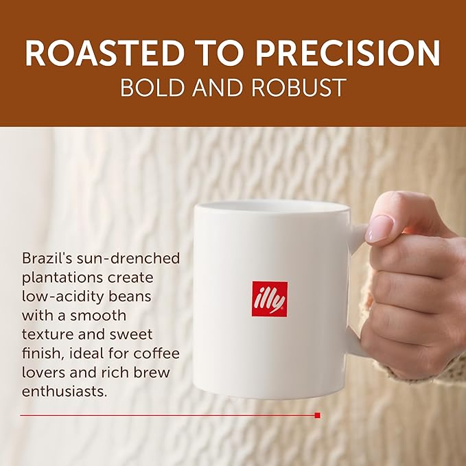 Illy Coffee K Cups - Compatible Pods for Keurig Coffee Maker - Single Origin Brazil Medium Roast - Notes of Caramel and Dried Fruit - 10 Count (Pack of 6)