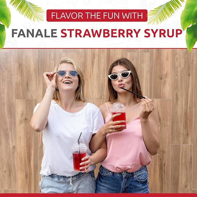 Fanale Premium Flavoring Concentrated Syrup for Bubble Tea | Strawberry Flavor Syrup | for Boba Tea, Smoothies, Slushes, Desserts | 11 pound | SRP010