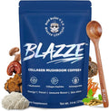 BLAZZE Mushroom Coffee,Adaptogenic 7 Mushrooms with Reishi,Lion's Mane & Chaga,Collagen Peptides, Ashwagandha,MCT,L-Theanine–Instant Coffee for Focus, Energy & & Immune Support–30 Servings
