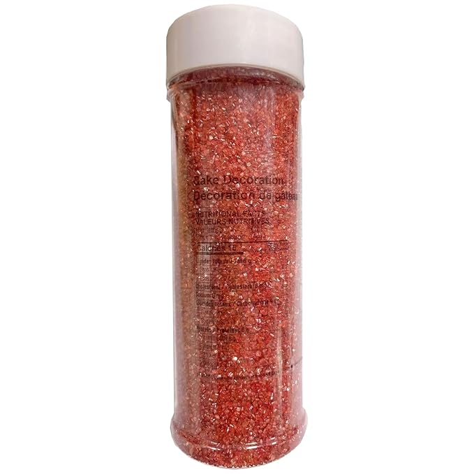 Sentovac Red Sanding Sugar for Baking Edible Sparkling Sugar Sprinkles Coarse Sugar Crystals for Baking Topping Cake Cookie Cupcake Topper Ice Cream Decoration Supplies 3.2 OZ