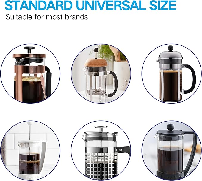 Standard Universal Design 34 oz French Press Replacement Glass Beaker, Fits Most Brands French Press Coffee Makers (1Quart / 1000ml / 5-6 Cup) Coffee Press Borosilicate Glass Bottle