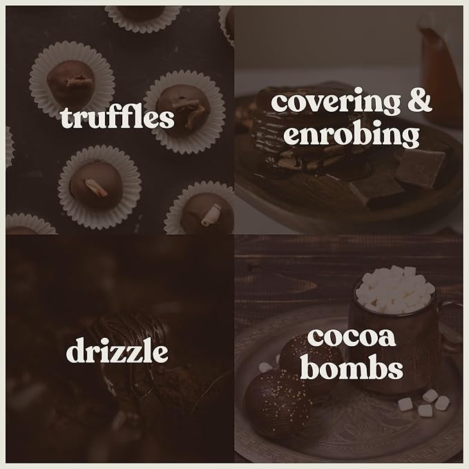 Merckens Dark Melting Chocolate - 2 Pounds of Premium Quality Dark Candy Melts to make a Dubai Chocolate Bar, Cake Pops, Cocoa Bombs, & Homemade Desserts