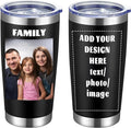 MEWAY Personalized Custom 20oz Stainless Steel Tumbler with Lid, Insulated Double Wall Vacuum Travel Coffee Tumbler Gifts with Text Photo Logo (Black, 1pack)