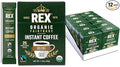 Rex Coffee Organic Fairtrade Decaf Freeze-Dried Instant Sticks – Naturally Decaffeinated Arabica, 300 Single-Serve Packs, Mountain Water Process