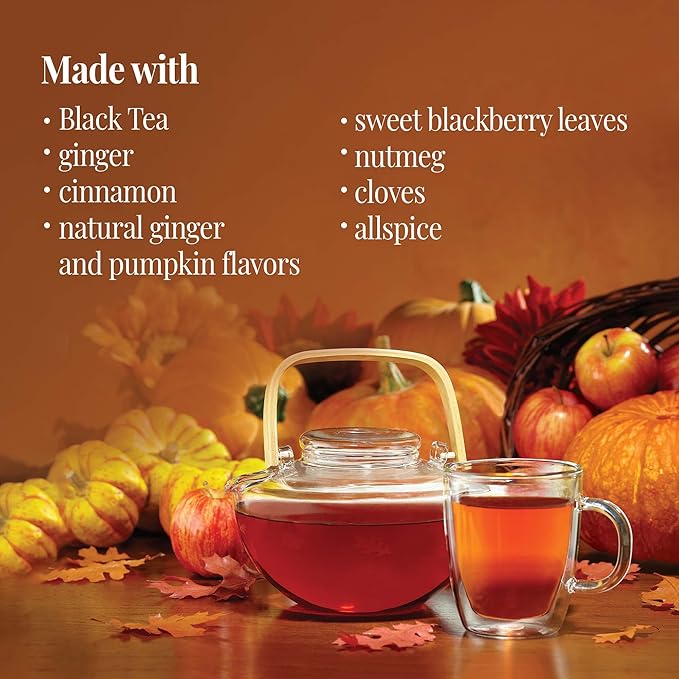The Republic of Tea - Pumpkin Spice Black Tea, 50 Tea Bags