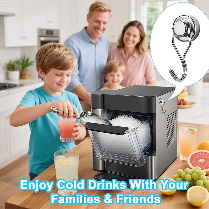 Stainless Steel Ice Scoop for Freezer with Magnetic Hook - Ice Scoop for GE Profile Opal 2.0 Nugget Ice Maker, for Kitchen Ice Bucket Bar Party Accessories