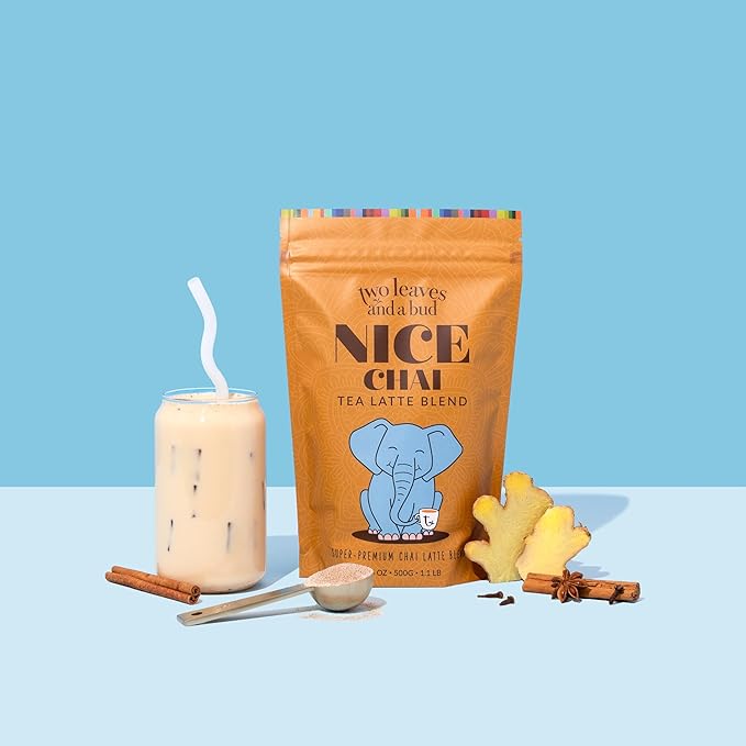 Two Leaves and a Bud Chai Tea Latte Mix, Chai Powdered Tea Mix, Serve Hot or Cold | 1 Resealable Bag, 1.1 lbs