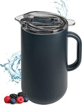 Served Premium Insulated Pitcher (2L/66oz) - Double Walled, Copper Lined Stainless Steel Pitcher with Lid - Vacuum Insulated Carafe for Hot Coffee, Tea, Iced Drinks, Water, Cocktails, and More