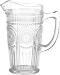 MDLUU Vintage Glass Pitcher, Glass Carafe, Bar Mixing Pitcher Glassware, Water Carafe Jug for Beverage, Cocktail, Juice, Milk, Ice Tea, 50 Oz