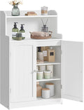 VASAGLE 39.4-Inch Tall Storage Cabinet, Floor Cabinet with 2 Doors, 2 Adjustable Shelves, Freestanding, for Bathroom, Kitchen, Living Room, Cloud White UBBC770W01