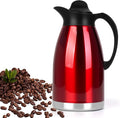 ShineMe 68Oz(2L) Coffee Carafes for Keeping Hot, Double Walled Vacuum Stainless Steel Coffee Urn, Insulated Hot Water & Coffee Dispenser with Airtight Lid, 12H Heat/24H Cold Retention, Red Color