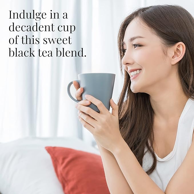 The Republic of Tea Vanilla Almond Full-Leaf Loose Black Tea 3.5 oz Refill Bag | Steeps 50 Cups | Caffeinated