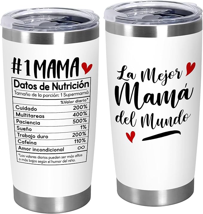 TEEZWONDER Christmas Birthday Gifts for Mom from Daughter Son - 20 oz Stainless Steel Tumbler with Lid - Mama Birthday Gifts for Women, Gift for Mother in Law Stepmom, Grandma Gift Idea