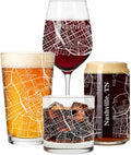 Blue Ridge Mountain Gifts - Nashville Souvenir - Tennessee Glassware Gift, Etched City Map, Laser Engraved and Dishwasher Safe