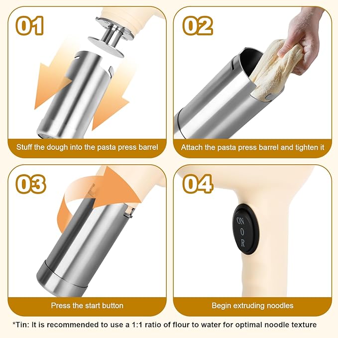 Electric Pasta Maker Machine Noodle Maker - Automatic Spaghetti Maker Pasta Roller Kitchenaid Attachment All-in-One Cordless Homemade Pasta Machine