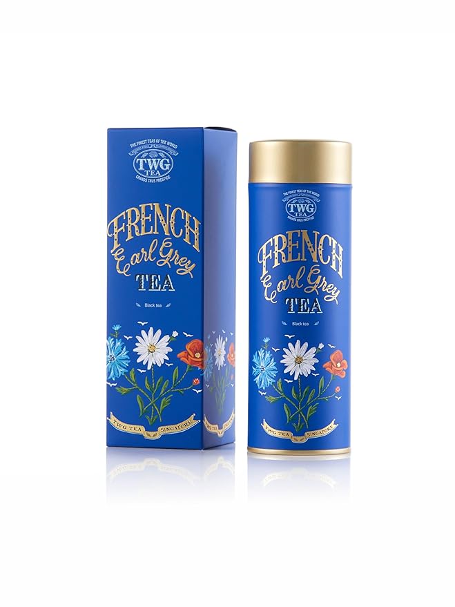 TWG Tea | French Earl Grey | Black Tea | Bergarmot & Blue Cornflowers | Haute Couture Tin, 100g | Gift Set