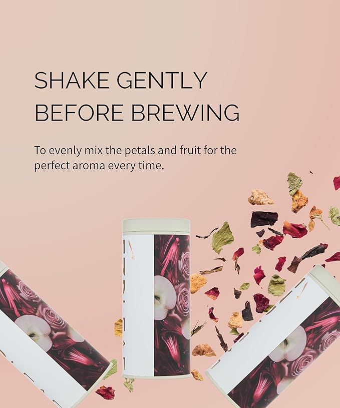 EZR Leaf Sweet Rose Black Tea – Loose Leaf Rose Fruit Tea, Floral & Fruity Blend, Low Caffeine Canister 1.76 Ounce