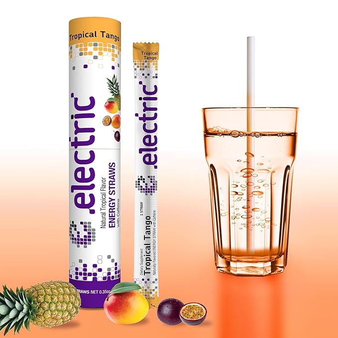 Smooth and Gentle Caffeine Energy. No Sugar. No Calories. Healthy and All Natural Natural Tropical Tango – 10 Straw Pack