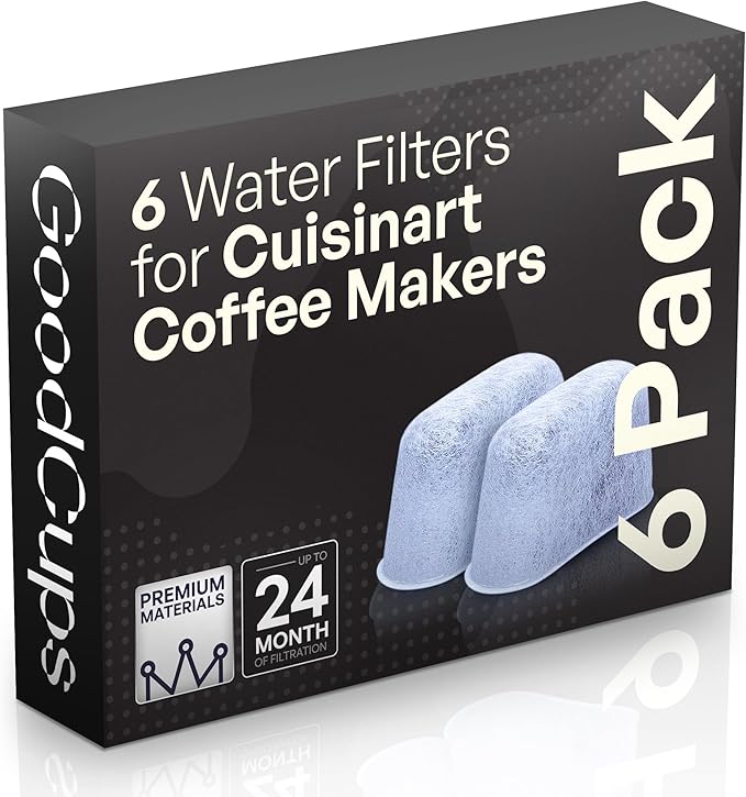 6 Water Filters for Cuisinart Coffee Makers - Replacement Charcoal Water Filters - Fits all Cuisinart Coffee Brewers by GoodCups