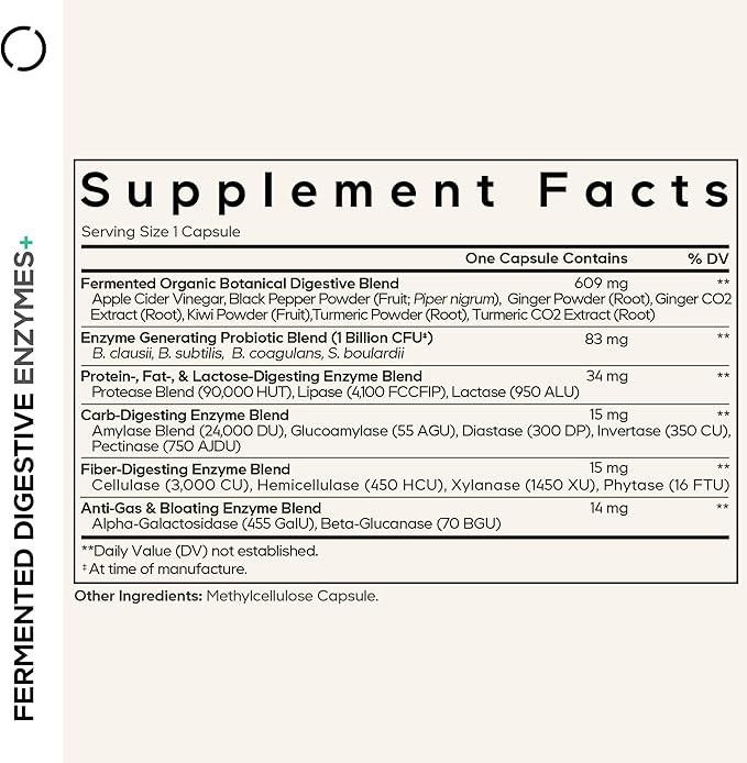 Codeage Fermented Digestive Enzymes Supplement 3-Month Supply - 14 Digestive Enzymes, Probiotics, Prebiotics, Fermented Botanicals, Plant-Based Multi Pancreatic Enzymes - 1 Capsule a Day - 2-Pack